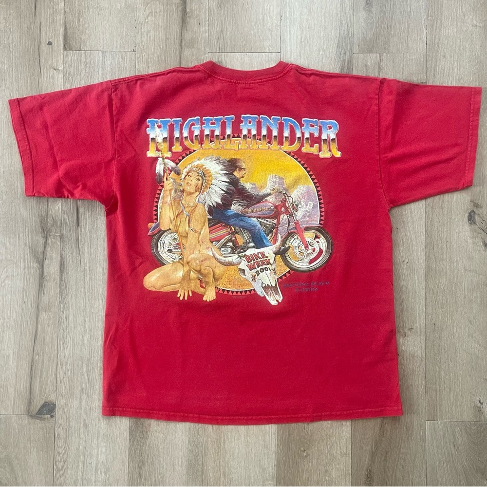 2001 Daytona BikeWeek Native American Pin Up Girl chopper T